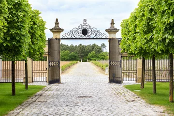 Fotobehang Gate to the entrance of a vineyard near St-Emilion © rrrainbow