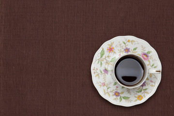 coffee on the table cloth