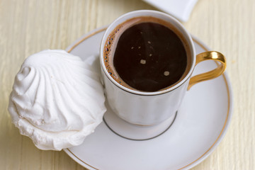 Coffee  with sweet marshmallow