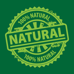 Stamp with the text Natural written inside, vector