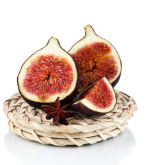 Ripe figs isolated on white