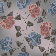vector seamless  vintage roses background
