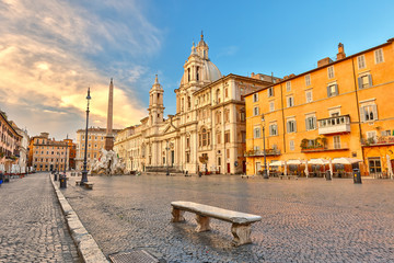Naklejka premium Piazza Navona w Rzymie