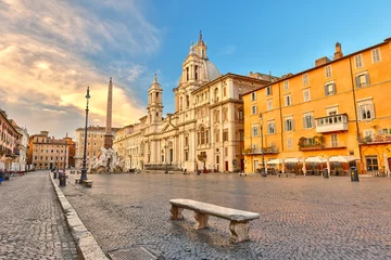 Gordijnen Piazza Navona in Rome © sborisov