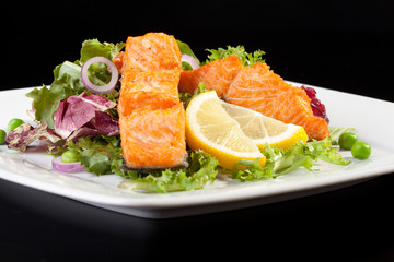 Roasted salmon with vegetables