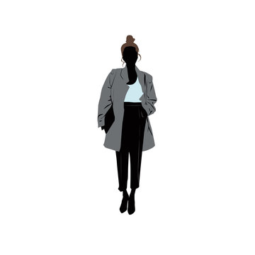 recommend clip art: Shopping girl (business)- siluet