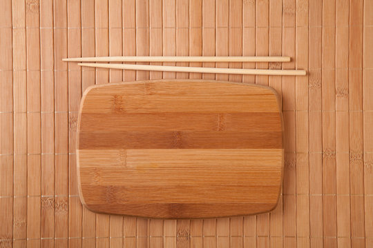 Bamboo mat and chopsticks