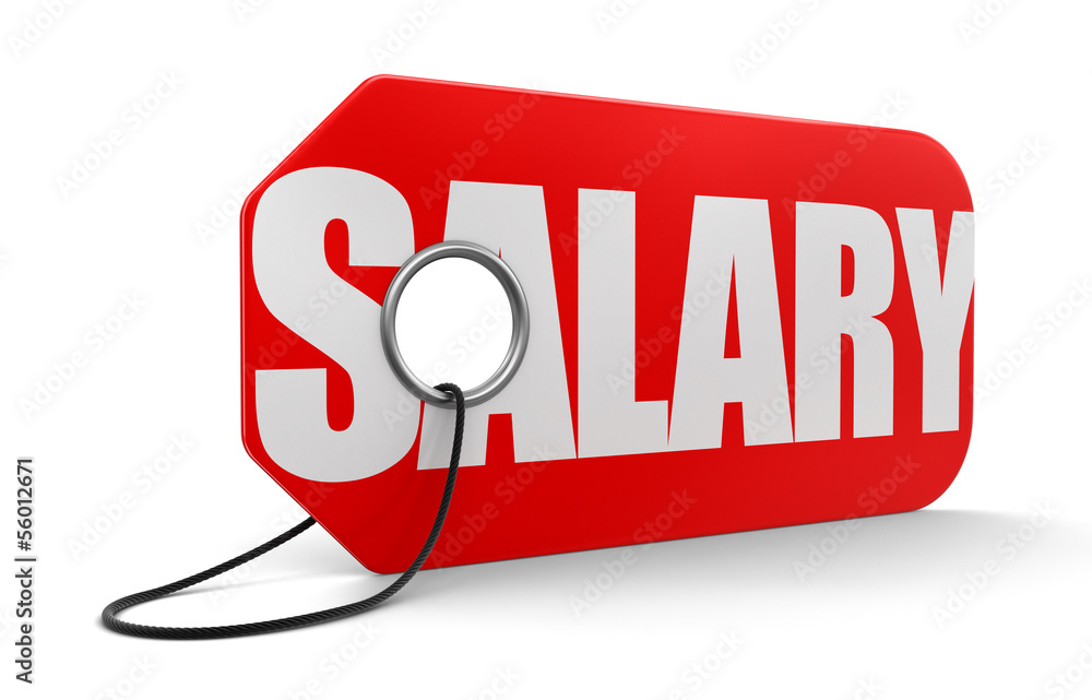 Poster label with salary (clipping path included)