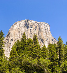 famous rock formation in the romantic valley of yosemite