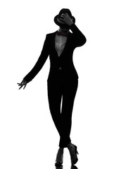 stylish woman dancer dancing silhouette