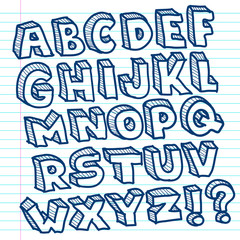 Fototapeta premium Hand Drawn Doodle Alphabet