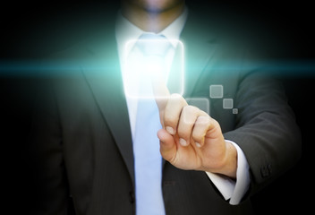 Businessman using tactiles screens