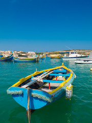 colourful rowing boat