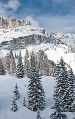 Ski resort of Selva di Val Gardena, Italy