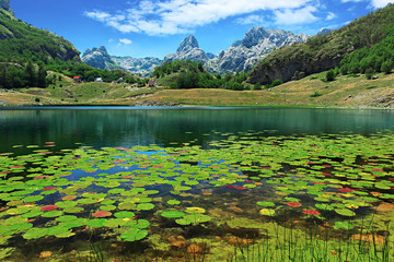 Amazing view of Bukumirsko lake in Komovi mountains, Montenegro