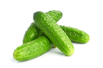 green cucumbers  isolated on white background