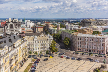 Naklejka premium Kiev panorama from Bell tower of Sophia Cathedral. Kiev, Ukraine
