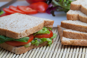 sandwich with tomato and vegetables