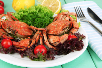 Boiled crabs