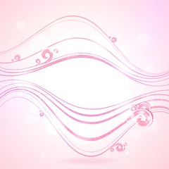 Abstract pink background with waves and swirls.