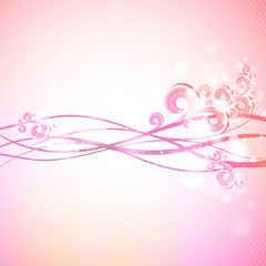 Fototapeta na wymiar Abstract pink background with waves and swirls.