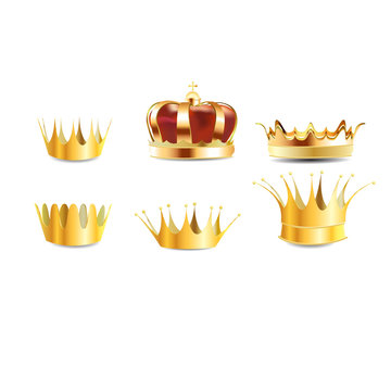 realistic gold heraldic crown embedded or coronet