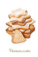 christmas cookies isolated on a white background