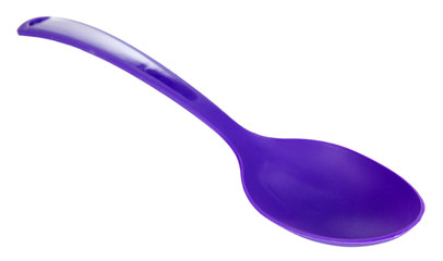 Plastic kitchen spoon isolated on white