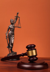 gavel and lady of justice