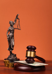 gavel and lady of justice