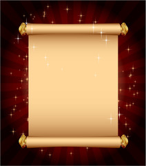 Magic scroll. Vector template.