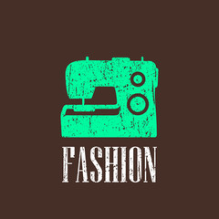vintage illustration with a sewing machine