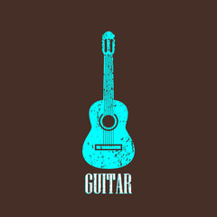 vintage illustration with the guitar