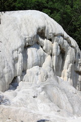 Cascade of the White whale in Bagni San Filippo. Tuscany, Italy