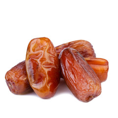 dried dates on white background