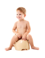funny baby on the chamber pot