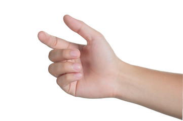 hand sign posture pick hold isolated