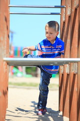 Obraz premium child in playground, kid in action playing