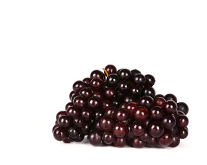 Black grapes isolated on the white background