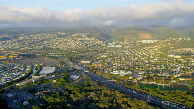 Aerial view of highways nr Pearl City, Hawaii