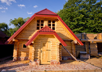 Construction of prefabricated wooden houses