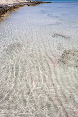 beautiful panorama of lagoon Balos, with pink sand
