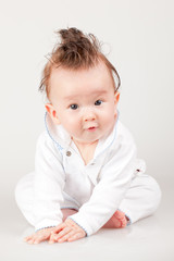 cute little baby boy, with fancy haircut