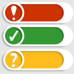 Obraz premium set of three buttons with marks