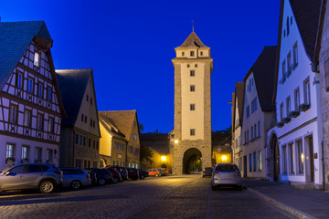 Fototapeta na wymiar Night scene in Rothenburg ob der Tauber
