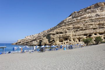 Matala beach in Crete