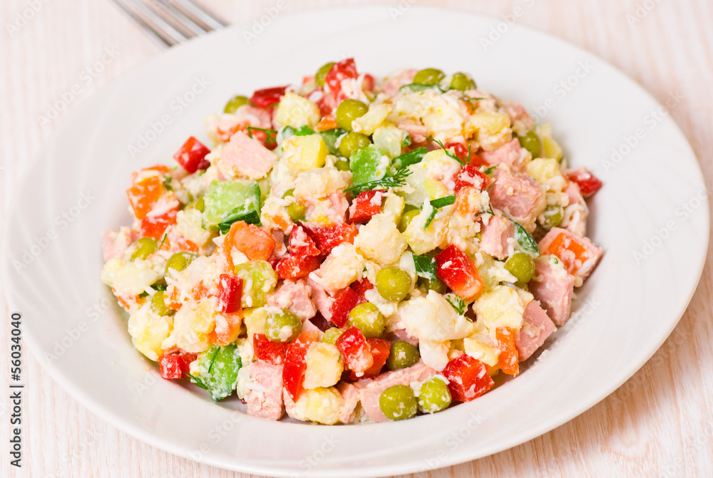 Wall mural salad on plate