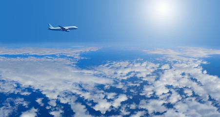 airplane inflight in the sky