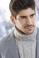 Closeup portrait of handsome young man