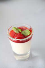 Cherry Panna Cotta pudding